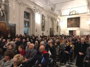 la chiesa dell' Albergo dei Poveri di Genova durante la presentazione del libro su Emanuele Brignoel